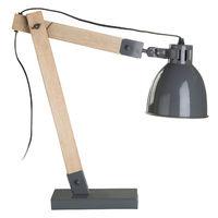Oslo Adjustable Table Lamp Grey Wood Iron