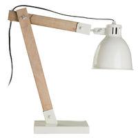 Oslo Adjustable Table Lamp Wood Iron White Natural