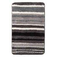 oslo stripes bath mat black white