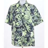 Oscar B, size 12 deep blue & light green flowery shirt