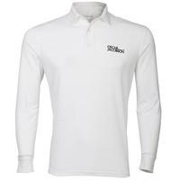 Oscar Jacobson Hubert Long Sleeve Polo Shirt - White Medium