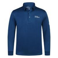 Oscar Jacobson Hubert Long Sleeve Polo Shirt - Blue Small
