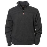 Oscar Jacobson Orson 1/4 Zip Lined Sweater - Dark Grey Medium