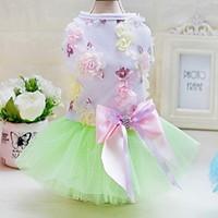 Other Dress Dog Clothes Cute Casual/Daily Wedding Princess Blushing Pink Blue Green