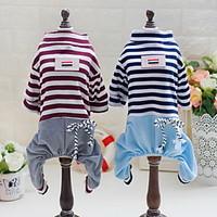 Other Clothes/Jumpsuit Dog Clothes Cute Casual/Daily Stripe Blue Brown