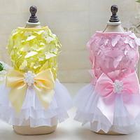Other Dress Dog Clothes Cute Casual/Daily Wedding Princess Blushing Pink Yellow