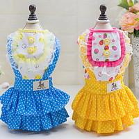 Other Dress Dog Clothes Cute Casual/Daily Wedding Princess Blue Yellow