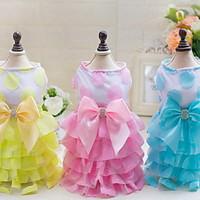 Other Dress Dog Clothes Cute Casual/Daily Wedding Princess Blushing Pink Pool Yellow
