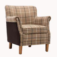 Ottavia Fabric and Faux Leather Armchair