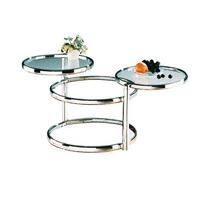 ottawa glass coffee table in chrome with swivel motion