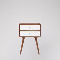 otto bedside table in acacia white