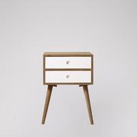 Otto bedside table in Mango wood & white