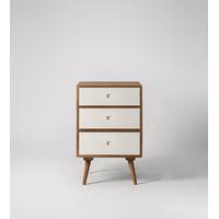 Otto bedside table in grey wash & white