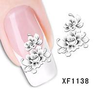 Ottery Seductive Flowers Nail DIY Art Stickers Water Transfers Decals Nail Art Sticker Tip Decal Manicure