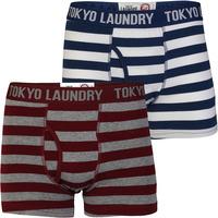 Otterlake ( 2 Pack) Boxer Shorts Set in Oxblood / Eclipse Blue - Tokyo Laundry