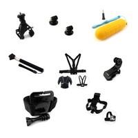 Outdoor Sports Accessories Bundle Starter Kit for GoPro Hero 4/3+/3/2 Cameras Includes Head / Chest / Wrist / Water Float /Dash Strap Mounts + Adapter