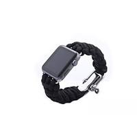 Outdoor Survival Durable Handmade Parachute Cord Nylon Bracelet Watchband with Adaptor For Apple Watch