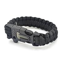 Outdoor Camping Survival Gear Paracord Brecelet Magnesium Stone Flint Fire Starter Whistle Buckles