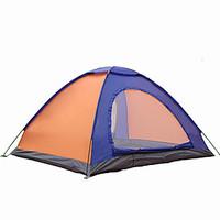 Outdoor Rain and Shade Double Tent Glass Fiber Towel Double Field Camping Tent 1 Set