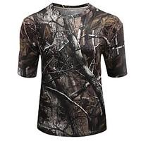 Outdoor Sports Cotton Camouflage Summer Spring Short Sleeve Tshirt Camo Clothing Shirt for Hunting Fishing