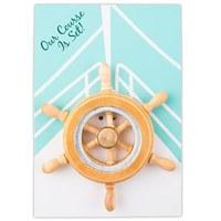 our course is set boat wheel magnet favour gift