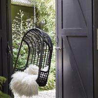 outdoor hanging egg chair in black