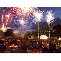 outdoor proms concert with a bottle of bubbly