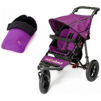Out n About Nipper Single 360 V4 Stroller With Footmuff Bundle-Purple Punch