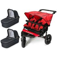 Out n About Nipper Double 360 V4 Pram System-Carnival Red(2 Carrycot)