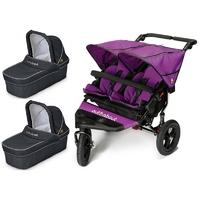 out n about nipper double 360 v4 pram system purple punch 2 carrycot