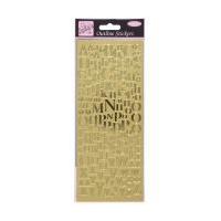 outline stickers mixed serif alphabets gold