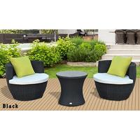 outsunny 3pc garden rattan vase chair brown