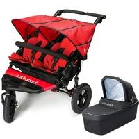 Out n About Double Nipper V4 With 1 Carrycot Carnival Red