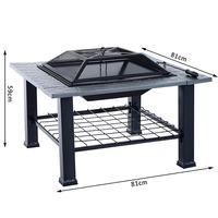 Outdoor Garden 3 in 1 Metal Square Fire Pit