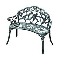 Outdoor Bench Garden Cast Aluminium Seater in Antique Green