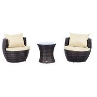 Outdoor Rattan 3 piece Stackable Vase Set in Mixed Brown