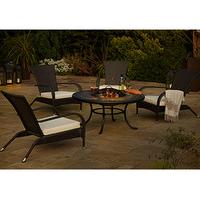 Outdoor Dining Set with Fire Pit and Set of 4 Chairs