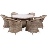 Outdoor Wicker and Rattan Dining Set with 6 Chairs