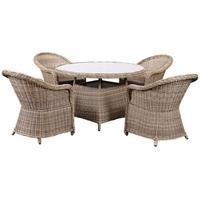 Outdoor Wicker and Rattan Dining Set with 4 Chairs
