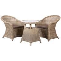 Outdoor Wicker and Rattan Dining Set with 2 Chairs