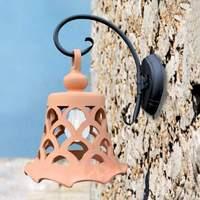 Outdoor wall light Eracle, terracotta lampshade