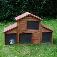 outback rabbit hutch castle with run 175 x 70 x 110 cm l x w x h 2 par ...