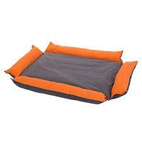 Outdoor Dog Bed 2-in-1  Grey & Orange - 110 x 80 x 15 cm (L x W x H)