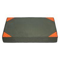 Outdoor Memory Foam Bed - Olive / Orange - 100 x 70 x 12 cm (L x W x H)