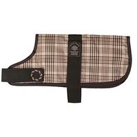 outhwaite check padded dog coat 12 inch brown