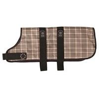 outhwaite check padded dog coat 22 inch brown