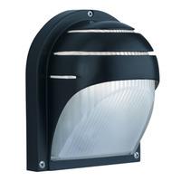 Outdoor Wall Light Black Ridged Aluminium Half Moon