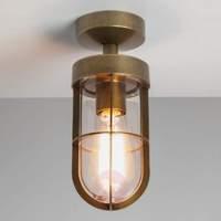 Outdoor light Cabin Semi-Flush, antique brass