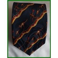 outstations jeanette timbery blue with aboriginal print tie