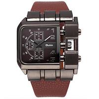 Oulm Men\'s Wrist watch / Quartz PU Band Cool Casual Luxury Black Blue Red Brown